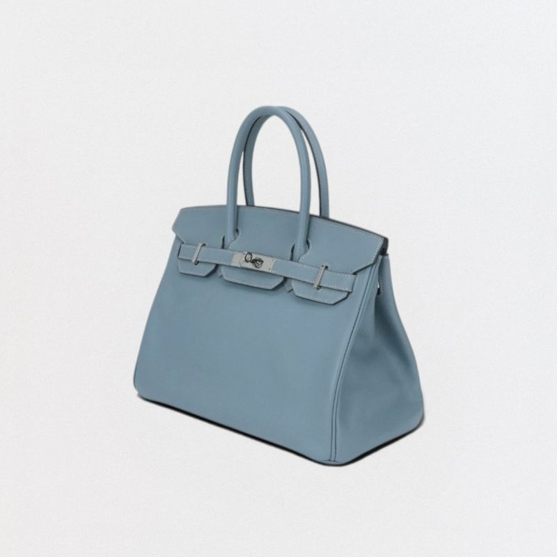Hermes Birkin 30 Tote Epsom Bluelim Blue Silver Veau