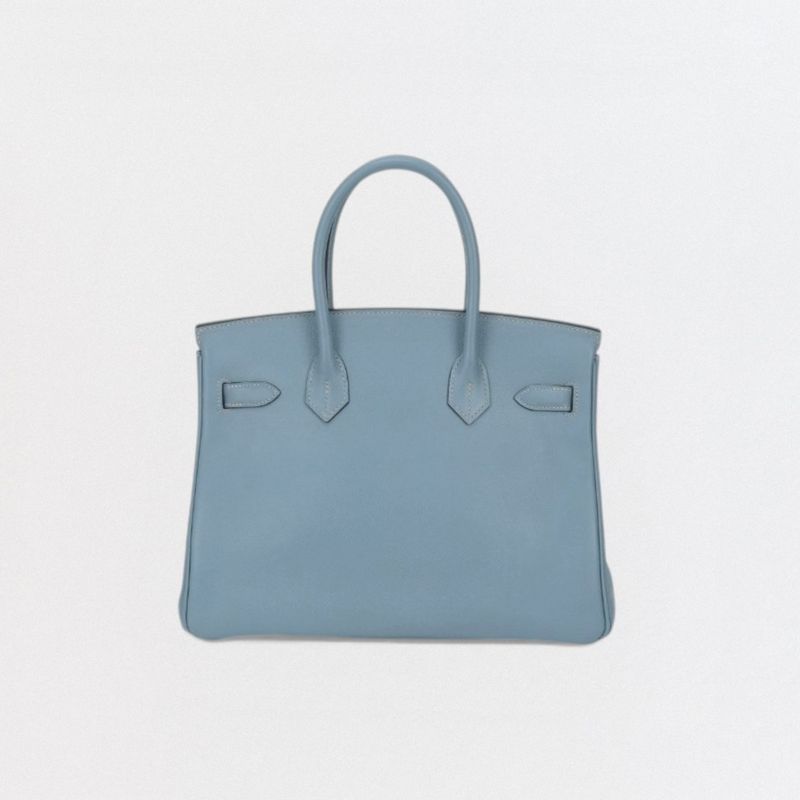 Hermes Birkin 30 Tote Epsom Bluelim Blue Silver Veau
