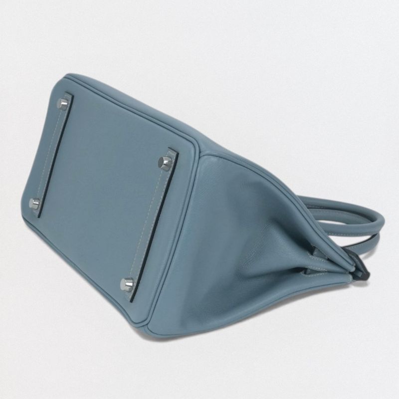 Hermes Birkin 30 Tote Epsom Bluelim Blue Silver Veau
