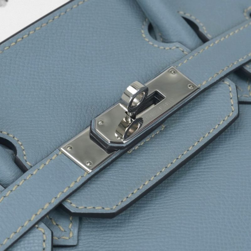 Hermes Birkin 30 Tote Epsom Bluelim Blue Silver Veau