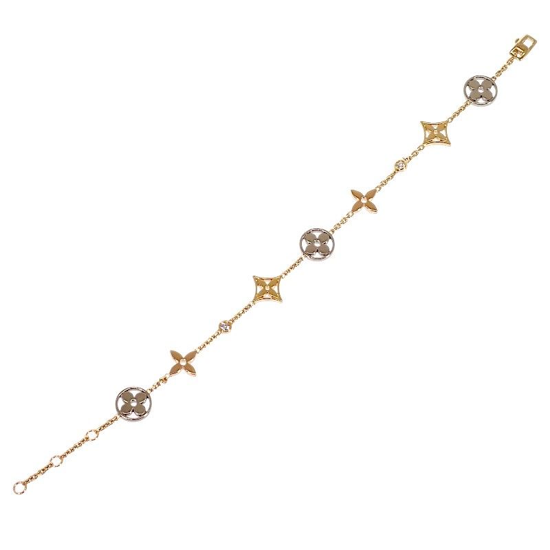 Louis Vuitton Monogram Idylle Bracelet 18k Yellow Gold 18k Pink Diamond