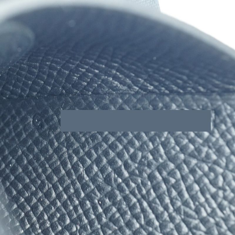 Hermes Calvi Duo Coin Case Card Black Silver Leather