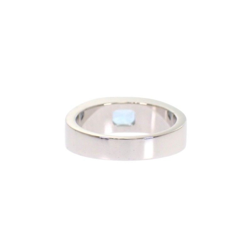 Cartier Tank Ring 52 Gold 18k WG Aquamarine Polished