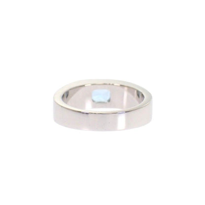 Cartier Tank Ring 52 Gold 18k WG Aquamarine Polished