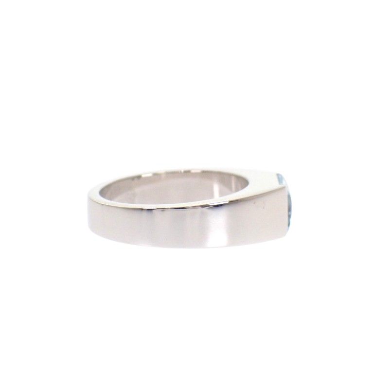 Cartier Tank Ring 52 Gold 18k WG Aquamarine Polished