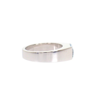 Cartier Tank Ring 52 Gold 18k WG Aquamarine Polished