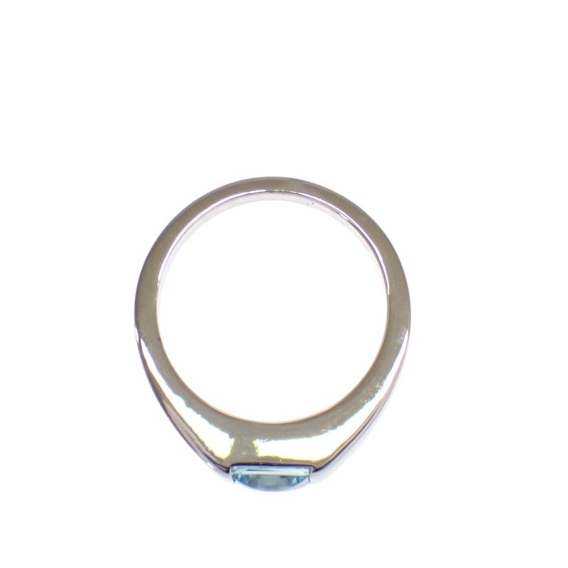 Cartier Tank Ring 52 Gold 18k WG Aquamarine Polished