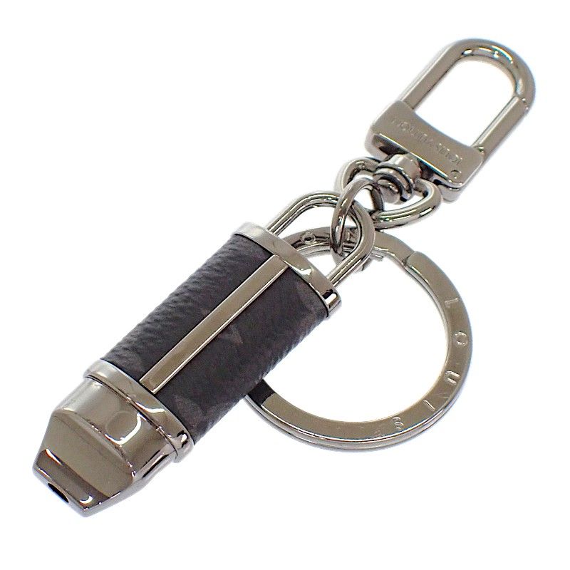Louis Vuitton Porte Cles Whistle Key Holder Metal Black Monogram Eclipse Key