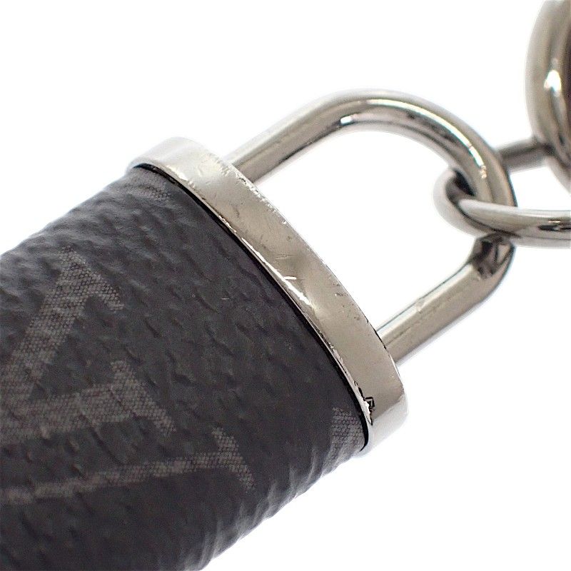 Louis Vuitton Porte Cles Whistle Key Holder Metal Black Monogram Eclipse Key