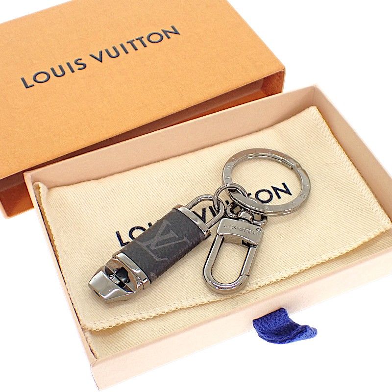 Louis Vuitton Porte Cles Whistle Key Holder Metal Black Monogram Eclipse Key