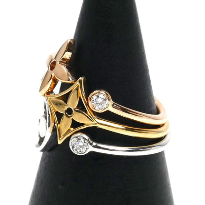 Louis Vuitton 18k Yellow Gold PG WG Bag Monogram Idylle Diamond Ring No 9 49
