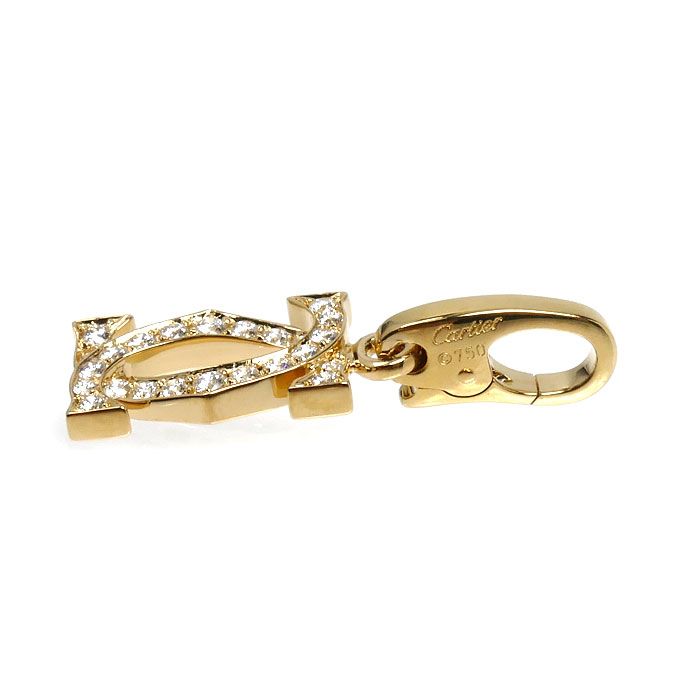 Cartier 18k Yellow Gold 2C Diamond Pendant Top