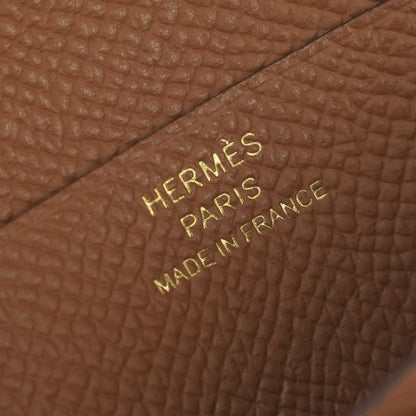 Hermes Bearn Compact Wallet Bifold Mini Gold Brown Veau Epsom
