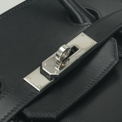 Hermes Birkin 35 Tote Box Scarf Noir Black Silver