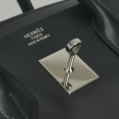 Hermes Birkin 35 Tote Box Scarf Noir Black Silver