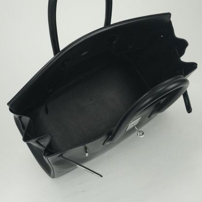 Hermes Birkin 35 Tote Box Scarf Noir Black Silver