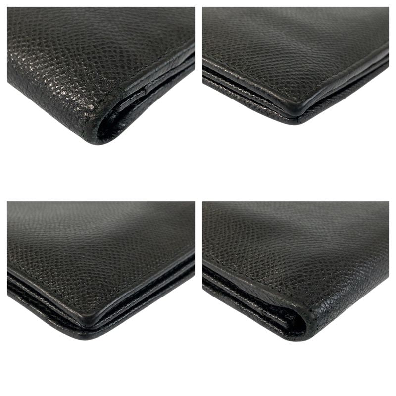 Bvlgari Black Silver Leather Wallet