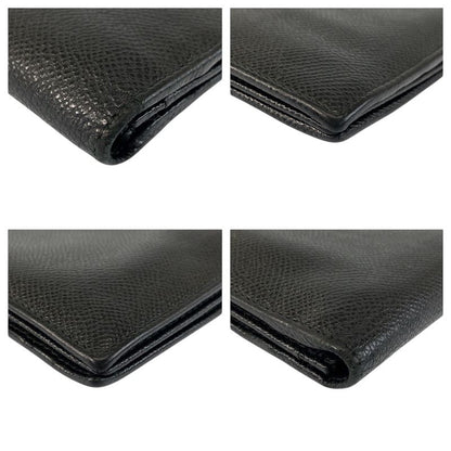 Bvlgari Black Silver Leather Wallet