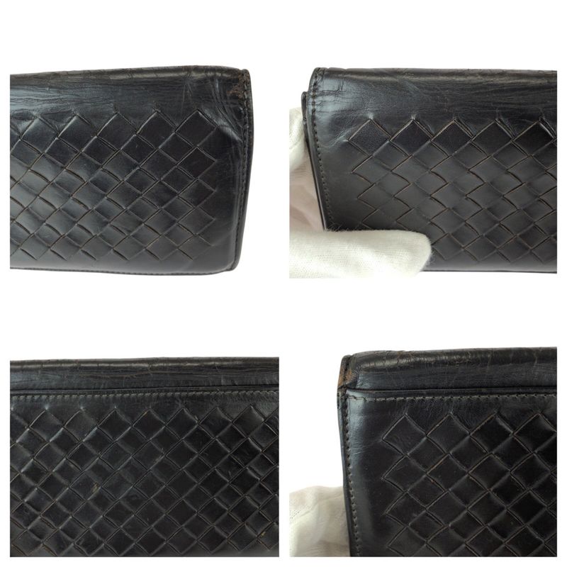 Bottega Veneta Intrecciato Brown Dark Leather Wallet