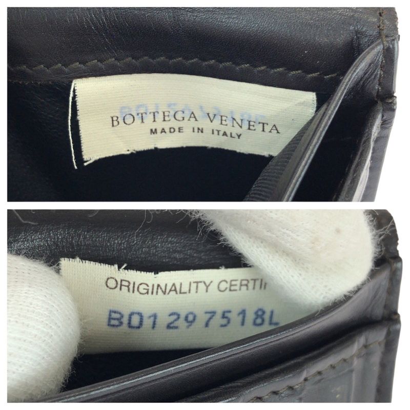 Bottega Veneta Intrecciato Brown Dark Leather Wallet