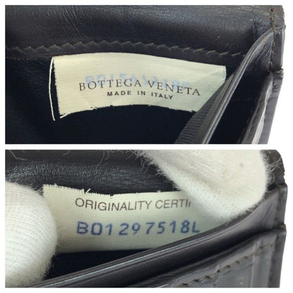 Bottega Veneta Intrecciato Brown Dark Leather Wallet