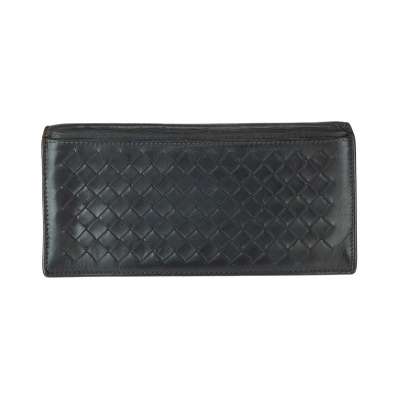 Bottega Veneta Intrecciato Brown Dark Leather Wallet