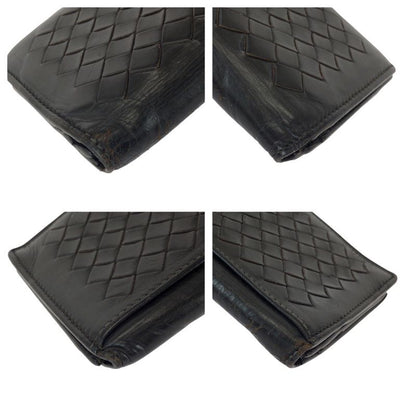 Bottega Veneta Intrecciato Brown Dark Leather Wallet