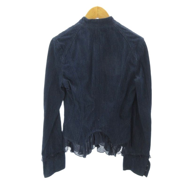 Versace Jeans Couture Set Denim Jacket Skirt Ruffle Cotton Knee Length 40