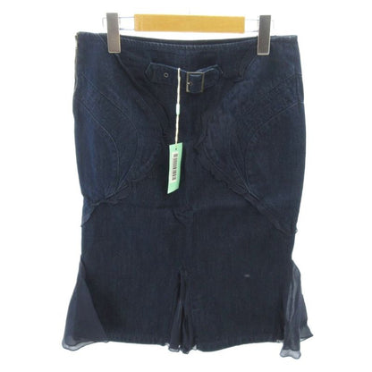 Versace Jeans Couture Set Denim Jacket Skirt Ruffle Cotton Knee Length 40