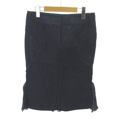 Versace Jeans Couture Set Denim Jacket Skirt Ruffle Cotton Knee Length 40