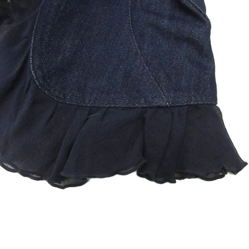 Versace Jeans Couture Set Denim Jacket Skirt Ruffle Cotton Knee Length 40