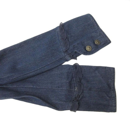 Versace Jeans Couture Set Denim Jacket Skirt Ruffle Cotton Knee Length 40