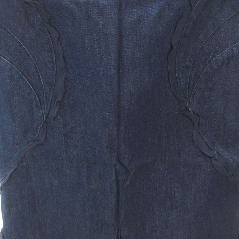 Versace Jeans Couture Set Denim Jacket Skirt Ruffle Cotton Knee Length 40