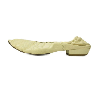 Bottega Veneta Ballet Shoes Flat Square Toe Leather 36.5 White