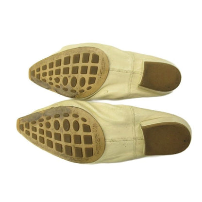 Bottega Veneta Ballet Shoes Flat Square Toe Leather 36.5 White