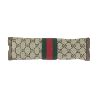 Gucci Vintage Beige Brown GG Plus Leather Clutch