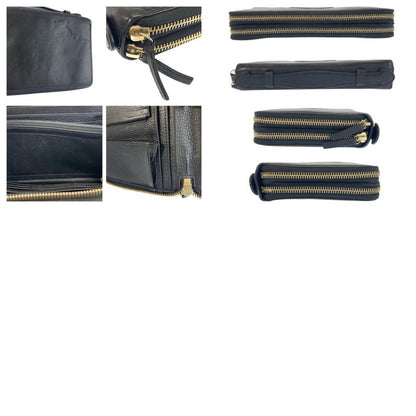 Gucci Soho Black Gold Leather Wallet Organizer Travel Document Case