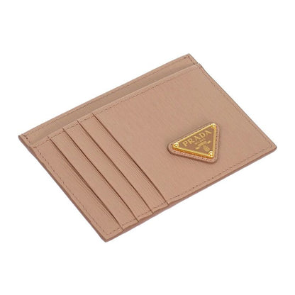 Prada Vitello Card Case Leather Cipria Gold