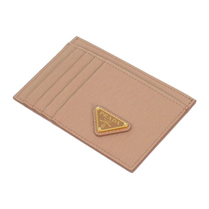 Prada Vitello Card Case Leather Cipria Gold
