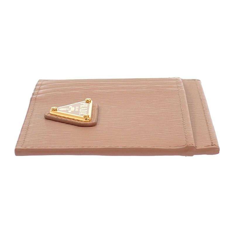 Prada Vitello Card Case Leather Cipria Gold