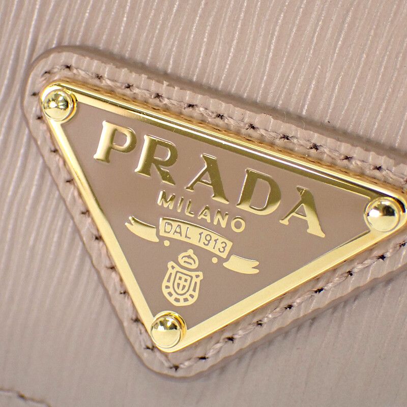 Prada Vitello Card Case Leather Cipria Gold