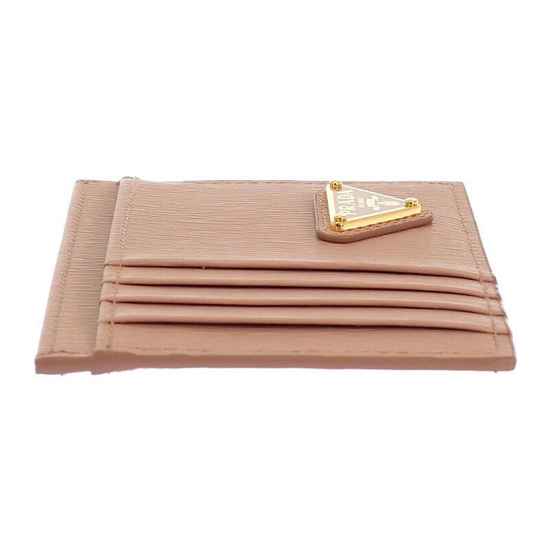 Prada Vitello Card Case Leather Cipria Gold