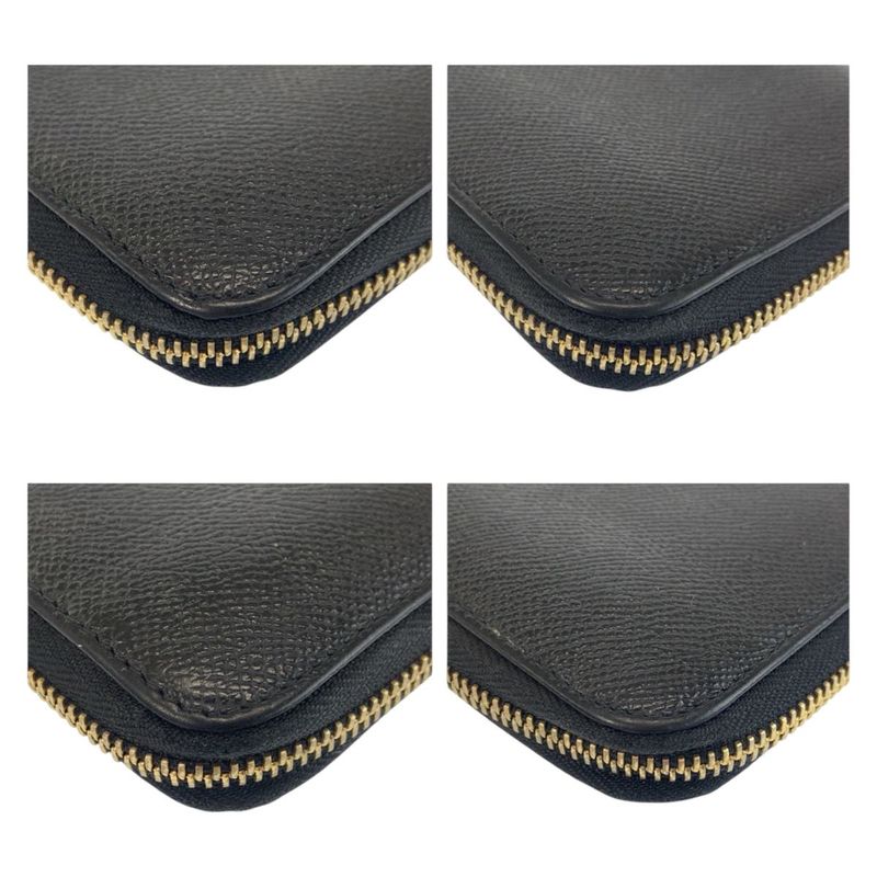 Bvlgari Black Gold Leather FG Wallet