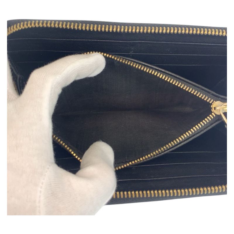 Bvlgari Black Gold Leather FG Wallet