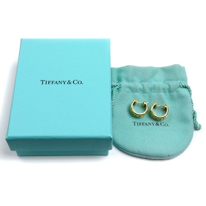 Tiffany & Co 18k Yellow Gold Atlas Hoop Earrings