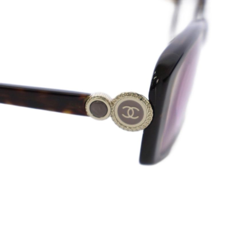 Chanel CC Logo Sunglasses Tortoiseshell Pattern Brown Eyewear