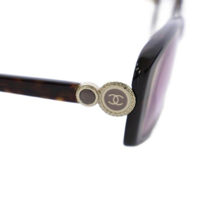 Chanel CC Logo Sunglasses Tortoiseshell Pattern Brown Eyewear