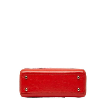 Dior Visual Lady Dior Mini 2-Way Shoulder Bag Red Leather