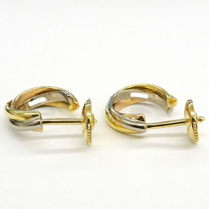 Cartier Trinity Earrings Small 18k Pink Gold WG YG 750 Pair