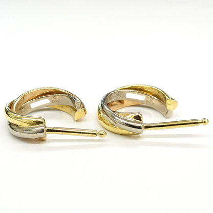 Cartier Trinity Earrings Small 18k Pink Gold WG YG 750 Pair